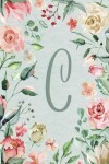 Book cover for Notebook 6"x9" Lined, Letter/Initial C, Teal Pink Floral Design