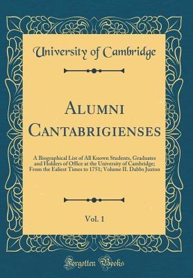 Book cover for Alumni Cantabrigienses, Vol. 1