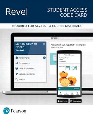 Book cover for Revel for Starting Out with Python -- Access Card