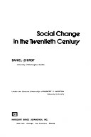 Cover of Social Change in the Twentieth Century