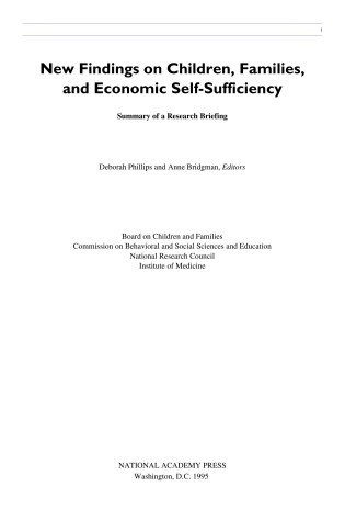 Cover of New Findings on Children, Families, and Economic Self-Sufficiency