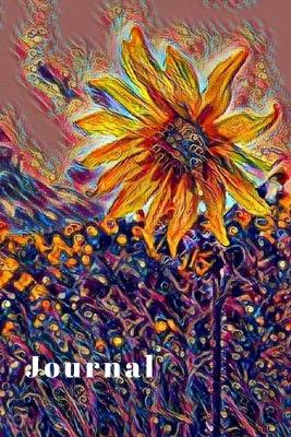 Cover of Yellow Sunflowers in a Purple Field for Wildflower Lovers Pretty Journal for Daily Thoughts Notebook Cute Diary for Women & Girls