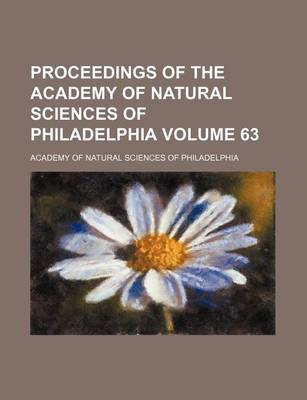 Book cover for Proceedings of the Academy of Natural Sciences of Philadelphia Volume 63