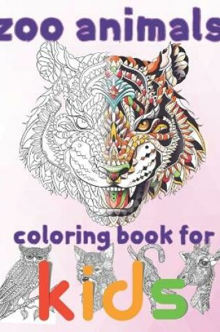 Cover of zoo animals coloring book for kids