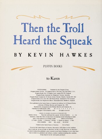 Cover of Hawkes Kevin : Then the Troll Heard the Squeak