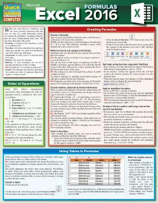 Book cover for Excel 2016 Formulas