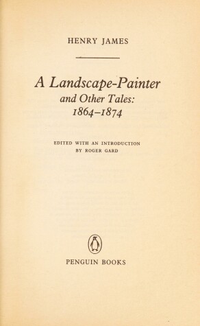Book cover for A Landscape-painter and Other Tales