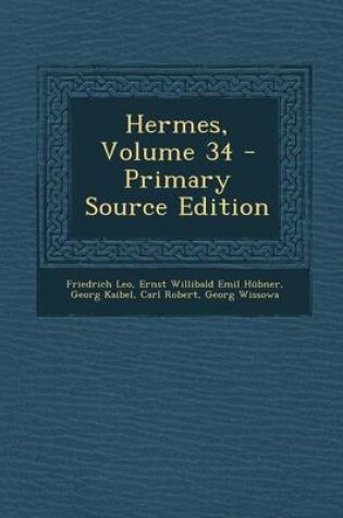 Cover of Hermes, Volume 34 - Primary Source Edition