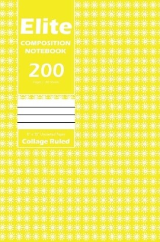 Cover of Elite Composition Notebook, Collage Ruled 8 x 10 Inch, Large 100 Sheet, Yellow Cover