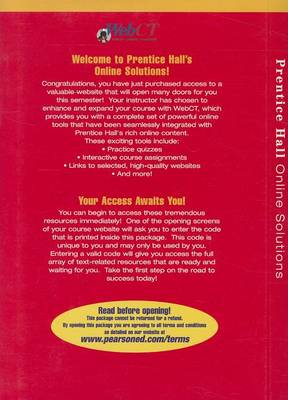 Book cover for WebCT Standard Access Code Card