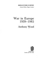 Cover of War in Europe, 1939-45