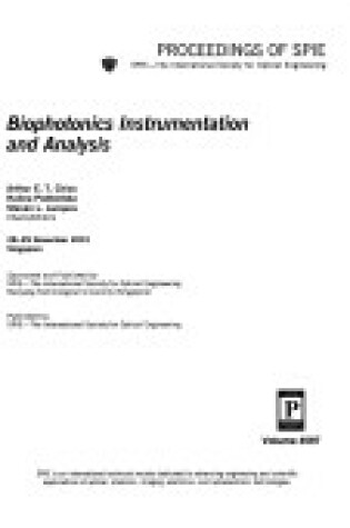 Cover of Biophotonics Instrumentation and Analysis