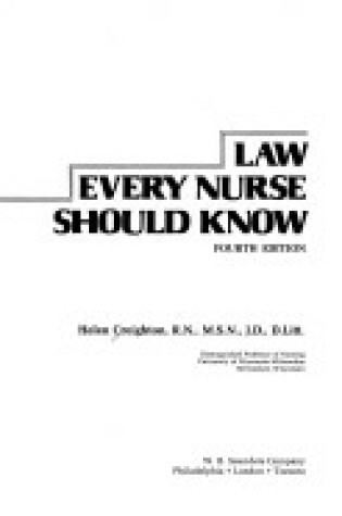 Cover of Law Every Nurse Should Know