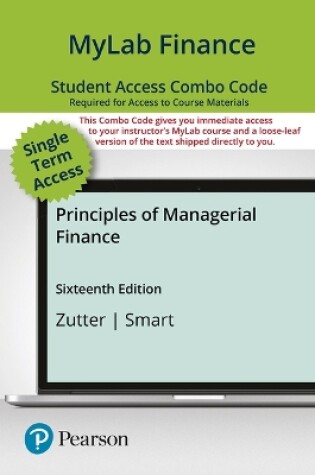 Cover of Mylab Finance with Pearson Etext -- Combo Access Card -- For Principles of Managerial Finance