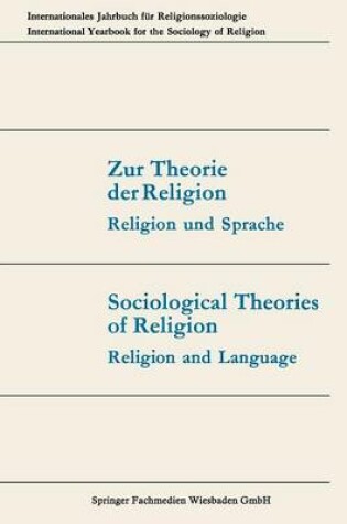 Cover of Zur Theorie Der Religion / Sociological Theories of Religion
