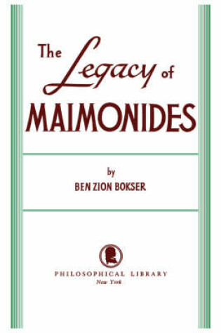 Cover of Legacy of Maimonides