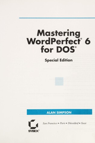 Cover of Mastering WordPerfect for DOS