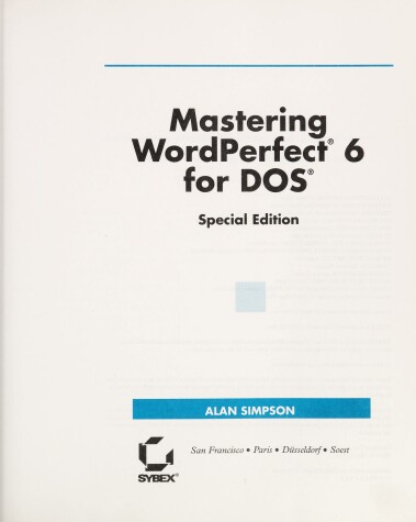 Book cover for Mastering WordPerfect for DOS