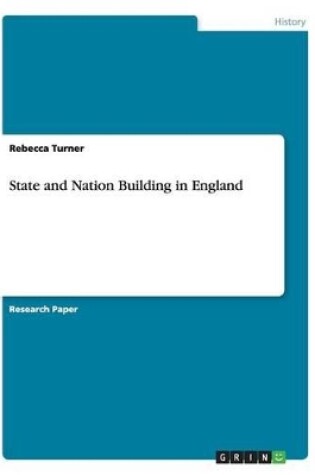 Cover of State and Nation Building in England