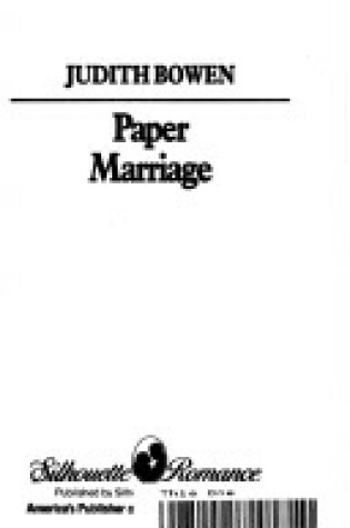 Cover of Paper Marriage