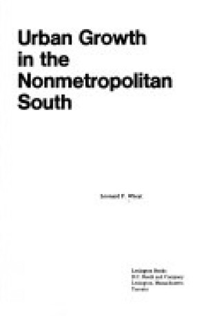 Cover of Urban Growth in the Non-metropolitan South