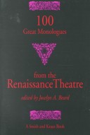 Book cover for 100 Great Monologues from the Renaissance Theatre