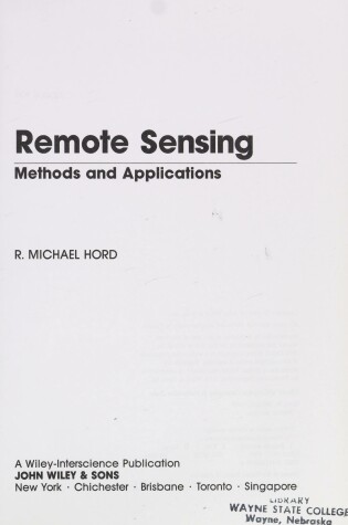 Cover of Remote Sensing