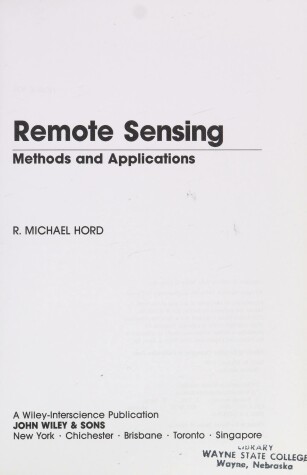 Cover of Remote Sensing