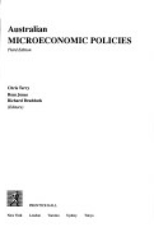 Cover of Australian Microeconomic Policy