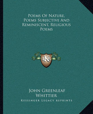 Book cover for Poems of Nature, Poems Subjective and Reminiscent, Religious Poems