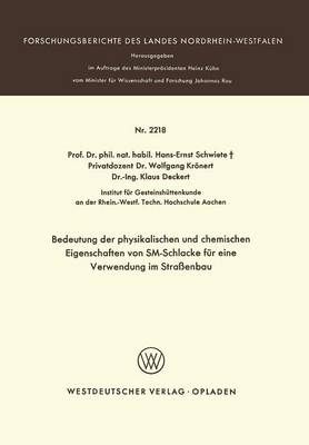 Book cover for Bedeutung Der Physikalischen Und Chemischen Eigenschaften Von Sm-Schlacke Fur Eine Verwendung Im Strassenbau