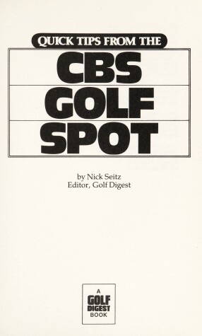 Book cover for Quick Tips from the CBS Golf Spot