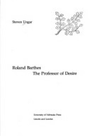 Cover of Roland Barthes