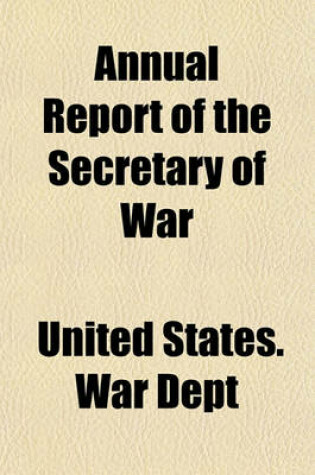 Cover of Annual Report of the Secretary of War