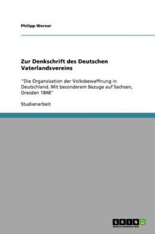 Cover of Zur Denkschrift des Deutschen Vaterlandsvereins