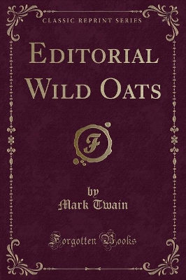 Book cover for Editorial Wild Oats (Classic Reprint)