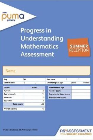Cover of New PUMA Test R, Summer PK10 (Progress in Understanding Mathematics Assessment)