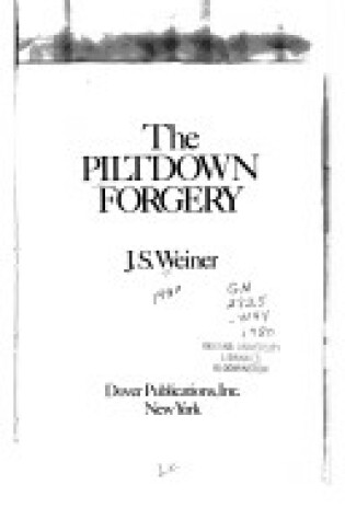 Cover of Piltdown Forgery