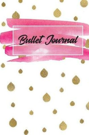 Cover of Bullet journal 150 Pages Dotted grid paper, 8x10" Large notebook with white gold glitter water drop cover