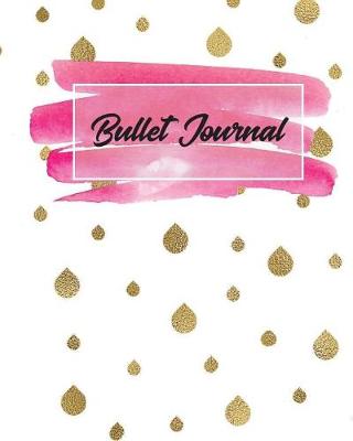 Book cover for Bullet journal 150 Pages Dotted grid paper, 8x10" Large notebook with white gold glitter water drop cover