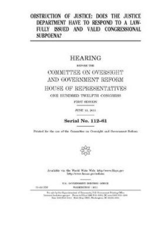 Cover of Obstruction of justice