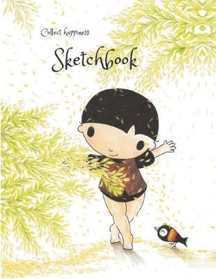 Cover of Collect happiness sketchbook (Hand drawn illustration cover vol .11 )(8.5*11) (100 pages) for Drawing, Writing, Painting, Sketching or Doodling