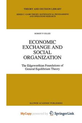 Book cover for Economic Exchange and Social Organization