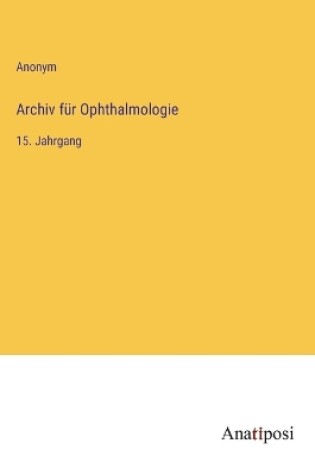 Cover of Archiv f�r Ophthalmologie