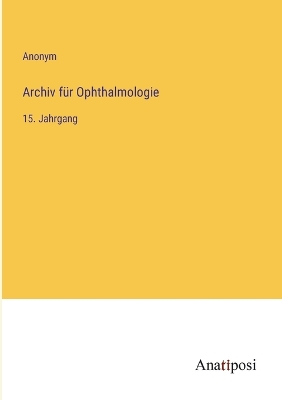 Book cover for Archiv f�r Ophthalmologie