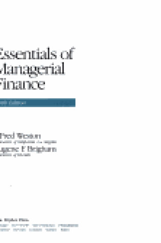 Cover of Essentials of Managerial Finance