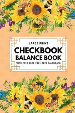 Cover of Checkbook Balance Book with 2019-2020-2021-2022 Calendars