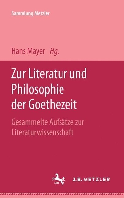 Book cover for Zur Literatur und Philosophie der Goethezeit