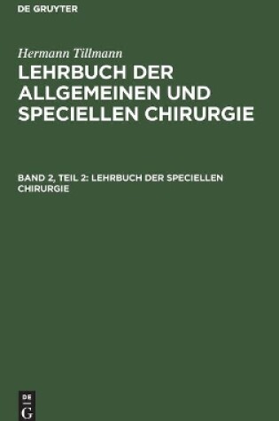 Cover of Lehrbuch Der Speciellen Chirurgie