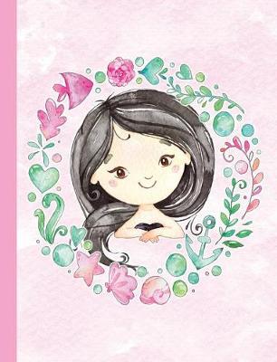 Book cover for Pink Watercolor Mermaid Wreath Composition Notebook, Wide Ruled